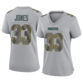 Green Bay Packers Women's Aaron Jones Game Atmosphere Fashion Jersey - Gray