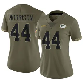 Green Bay Packers Women's Antonio Morrison Limited 2022 Salute To Service Jersey - Olive