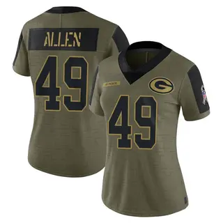 Green Bay Packers Women's Austin Allen Limited 2021 Salute To Service Jersey - Olive