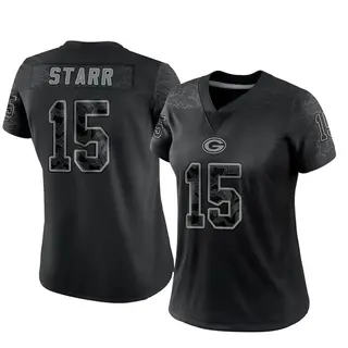 Green Bay Packers Women's Bart Starr Limited Reflective Jersey - Black