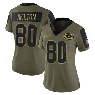 Green Bay Packers Women's Bo Melton Limited 2021 Salute To Service Jersey - Olive