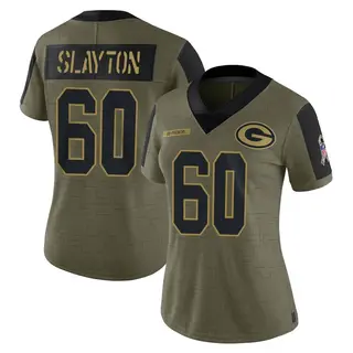 Green Bay Packers Women's Chris Slayton Limited 2021 Salute To Service Jersey - Olive