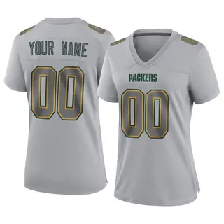 Green Bay Packers Women's Custom Game Atmosphere Fashion Jersey - Gray