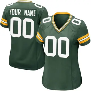 Green Bay Packers Women's Custom Game Team Color Jersey - Green