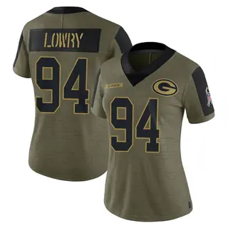 Green Bay Packers Women's Dean Lowry Limited 2021 Salute To Service Jersey - Olive