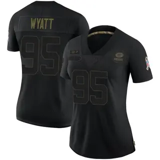 Green Bay Packers Women's Devonte Wyatt Limited 2020 Salute To Service Jersey - Black