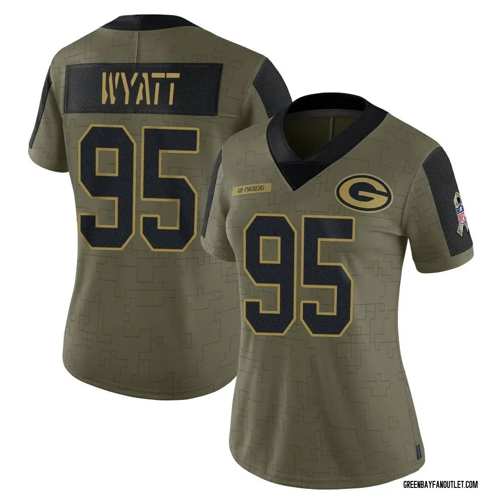Green Bay Packers Women's Devonte Wyatt Limited 2021 Salute To Service Jersey - Olive