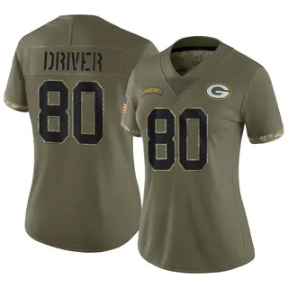 Green Bay Packers Women's Donald Driver Limited 2022 Salute To Service Jersey - Olive