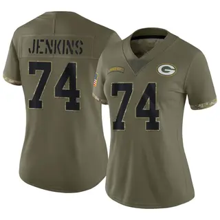 Green Bay Packers Women's Elgton Jenkins Limited 2022 Salute To Service Jersey - Olive