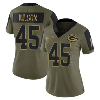 Green Bay Packers Women's Eric Wilson Limited 2021 Salute To Service Jersey - Olive