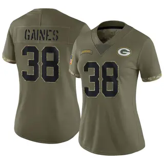 Green Bay Packers Women's Innis Gaines Limited 2022 Salute To Service Jersey - Olive