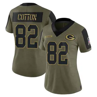 Green Bay Packers Women's Jeff Cotton Limited 2021 Salute To Service Jersey - Olive