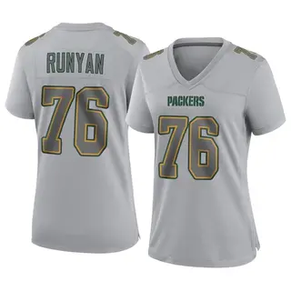 Green Bay Packers Women's Jon Runyan Game Atmosphere Fashion Jersey - Gray