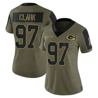 Green Bay Packers Women's Kenny Clark Limited 2021 Salute To Service Jersey - Olive