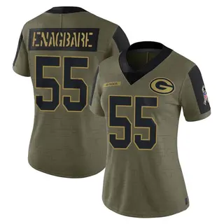 Green Bay Packers Women's Kingsley Enagbare Limited 2021 Salute To Service Jersey - Olive