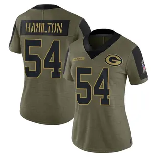 Green Bay Packers Women's LaDarius Hamilton Limited 2021 Salute To Service Jersey - Olive