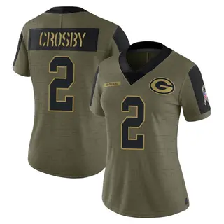 Green Bay Packers Women's Mason Crosby Limited 2021 Salute To Service Jersey - Olive