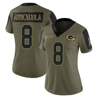Green Bay Packers Women's Matt Ammendola Limited 2021 Salute To Service Jersey - Olive
