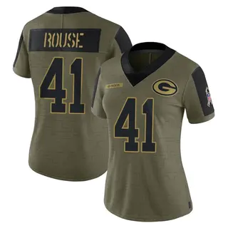 Green Bay Packers Women's Nydair Rouse Limited 2021 Salute To Service Jersey - Olive