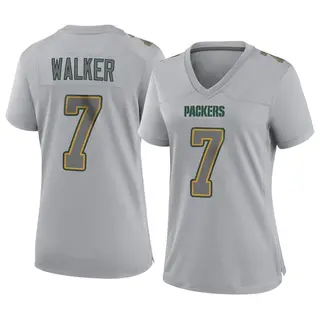 Green Bay Packers Women's Quay Walker Game Atmosphere Fashion Jersey - Gray