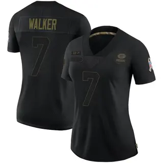 Green Bay Packers Women's Quay Walker Limited 2020 Salute To Service Jersey - Black