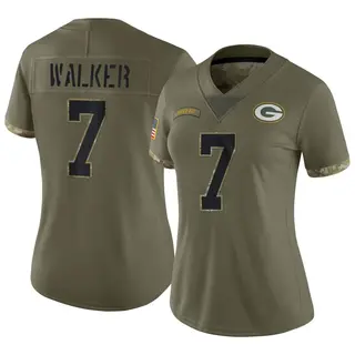 Green Bay Packers Women's Quay Walker Limited 2022 Salute To Service Jersey - Olive
