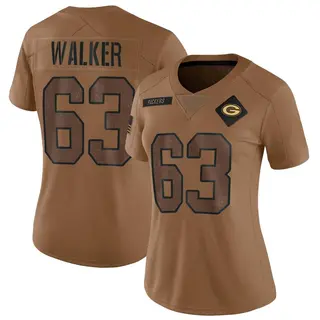 Green Bay Packers Women's Rasheed Walker Limited 2023 Salute To Service Jersey - Brown