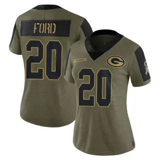 Green Bay Packers Women's Rudy Ford Limited 2021 Salute To Service Jersey - Olive