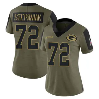 Green Bay Packers Women's Simon Stepaniak Limited 2021 Salute To Service Jersey - Olive