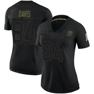 Green Bay Packers Women's Tyler Davis Limited 2020 Salute To Service Jersey - Black