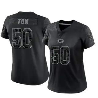 Green Bay Packers Women's Zach Tom Limited Reflective Jersey - Black