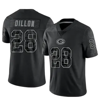 Green Bay Packers Youth AJ Dillon Limited Reflective Jersey - Black