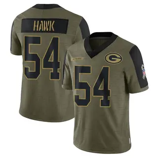 Green Bay Packers Youth A.J. Hawk Limited 2021 Salute To Service Jersey - Olive