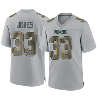 Green Bay Packers Youth Aaron Jones Game Atmosphere Fashion Jersey - Gray