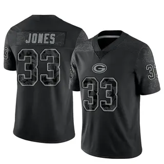 Green Bay Packers Youth Aaron Jones Limited Reflective Jersey - Black