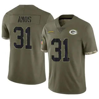 Green Bay Packers Youth Adrian Amos Limited 2022 Salute To Service Jersey - Olive