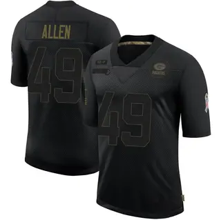 Green Bay Packers Youth Austin Allen Limited 2020 Salute To Service Jersey - Black