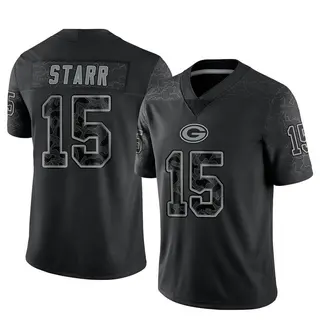 Green Bay Packers Youth Bart Starr Limited Reflective Jersey - Black