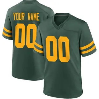 Green Bay Packers Youth Custom Game Alternate Jersey - Green