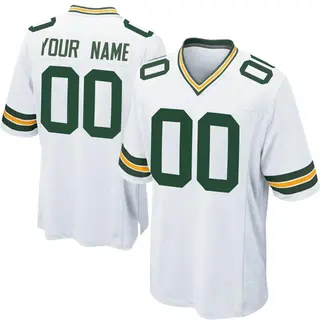 Green Bay Packers Youth Custom Game Jersey - White