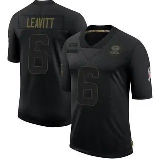 Green Bay Packers Youth Dallin Leavitt Limited 2020 Salute To Service Jersey - Black