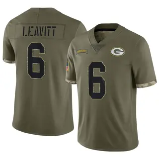 Green Bay Packers Youth Dallin Leavitt Limited 2022 Salute To Service Jersey - Olive