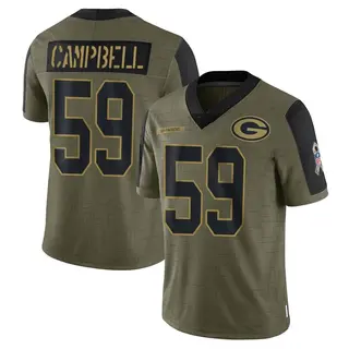 Green Bay Packers Youth De'Vondre Campbell Limited 2021 Salute To Service Jersey - Olive