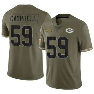 Green Bay Packers Youth De'Vondre Campbell Limited 2022 Salute To Service Jersey - Olive