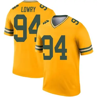 Green Bay Packers Youth Dean Lowry Legend Inverted Jersey - Gold