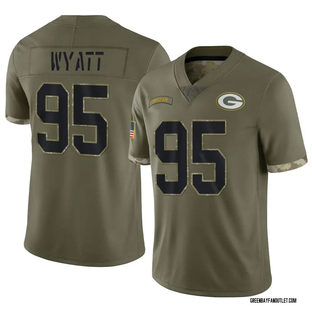 Green Bay Packers Youth Devonte Wyatt Limited 2022 Salute To Service Jersey - Olive