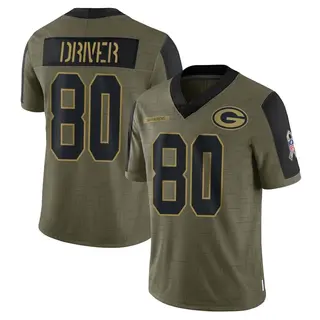 Green Bay Packers Youth Donald Driver Limited 2021 Salute To Service Jersey - Olive