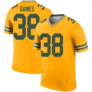Green Bay Packers Youth Innis Gaines Legend Inverted Jersey - Gold