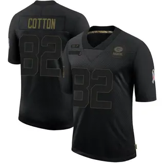 Green Bay Packers Youth Jeff Cotton Limited 2020 Salute To Service Jersey - Black