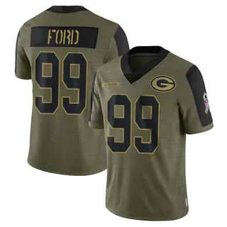 Green Bay Packers Youth Jonathan Ford Limited 2021 Salute To Service Jersey - Olive